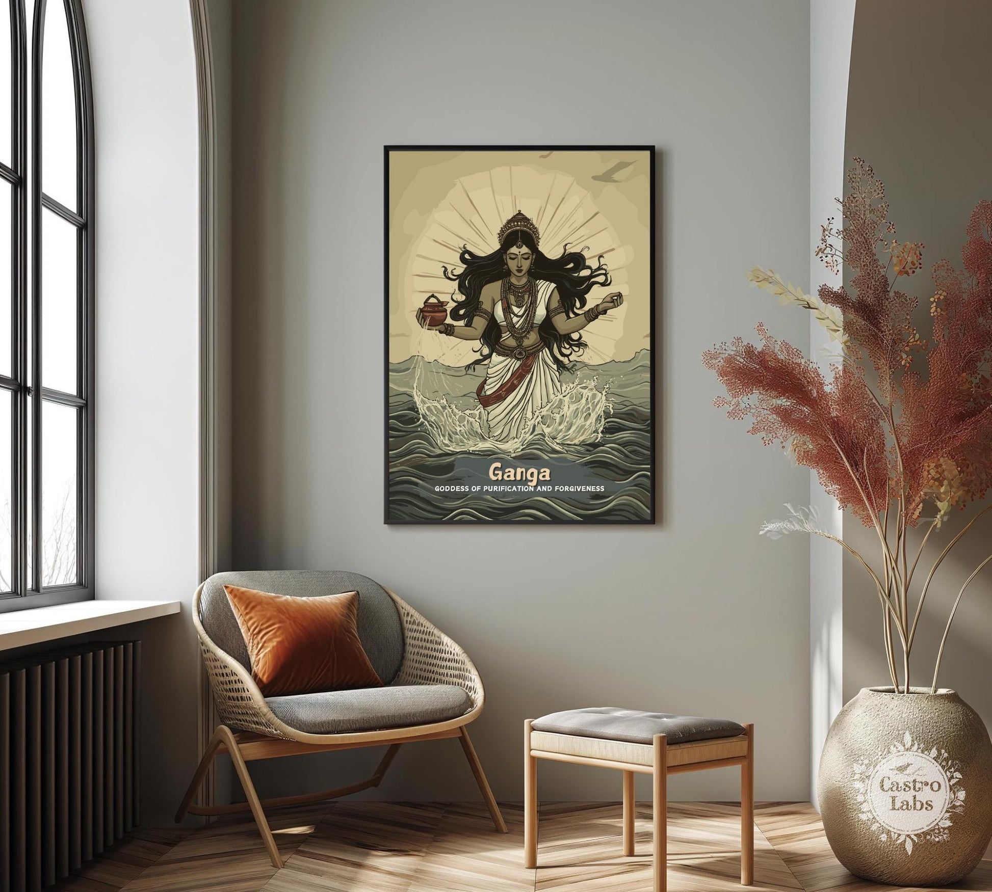 Ganga Print - Hindu Mythology Poster