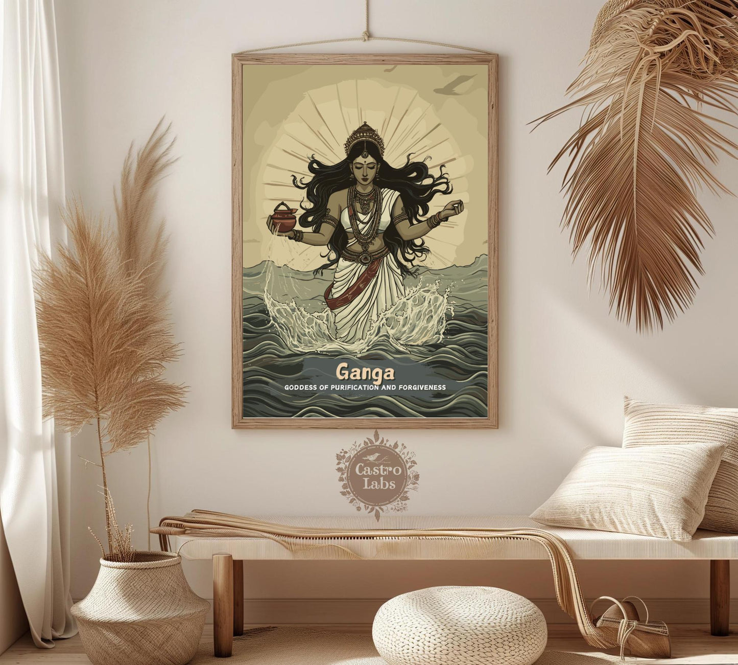 Ganga Print - Hindu Mythology Poster