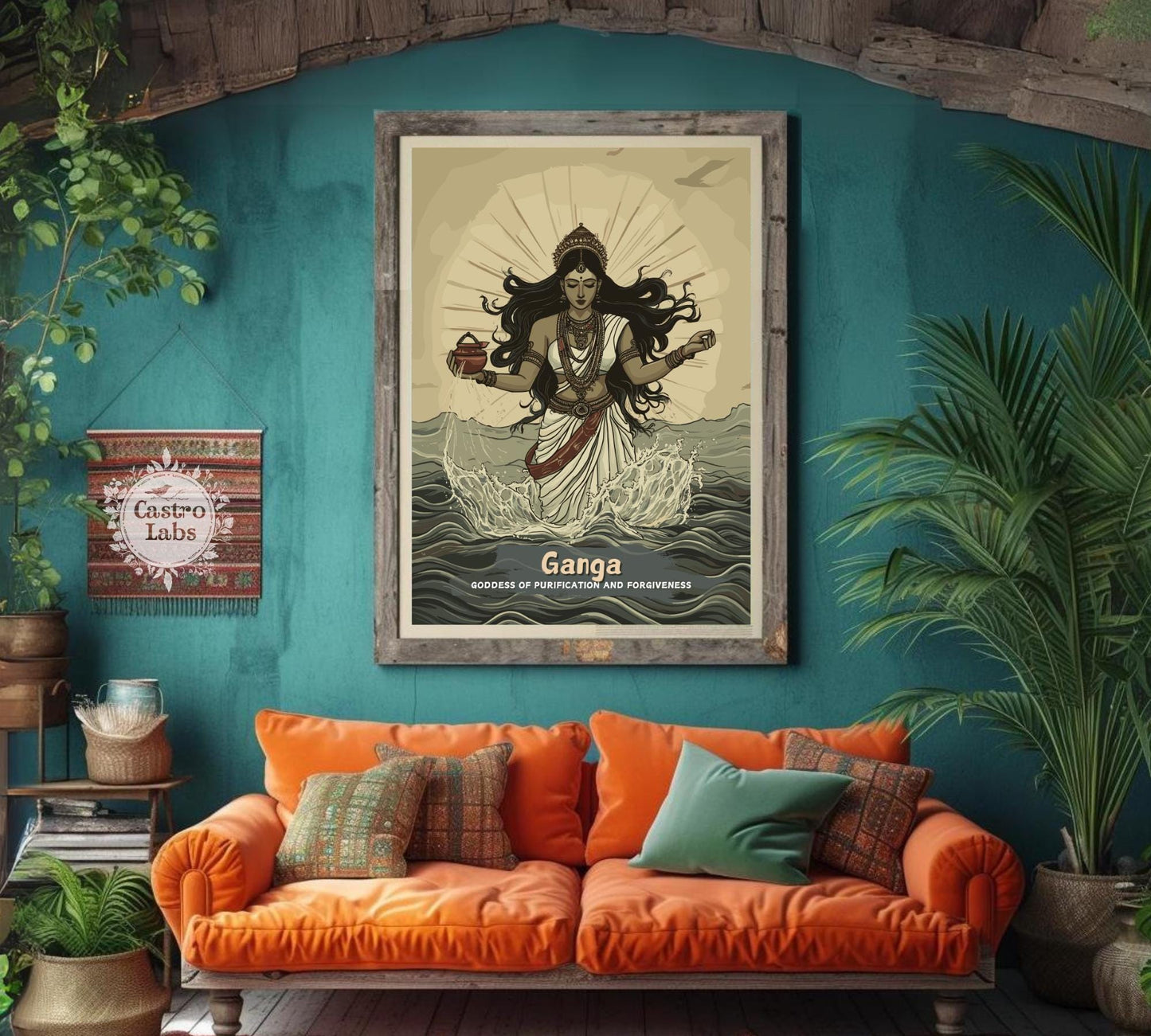 Ganga Print - Hindu Mythology Poster