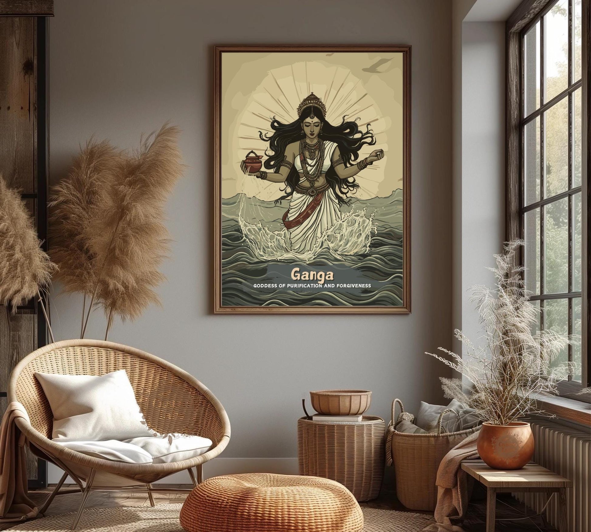 Ganga Print - Hindu Mythology Poster