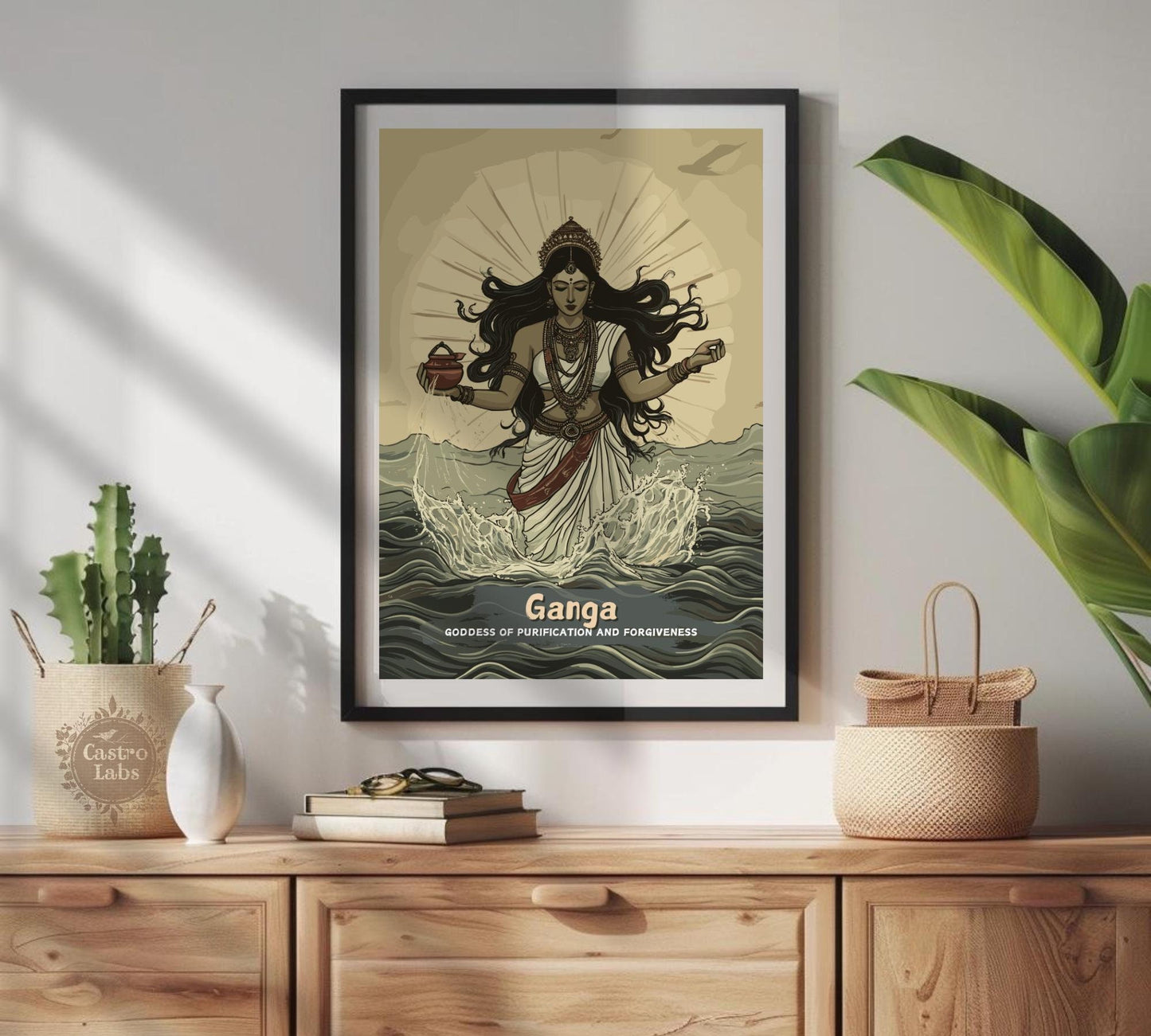 Ganga Print - Hindu Mythology Poster