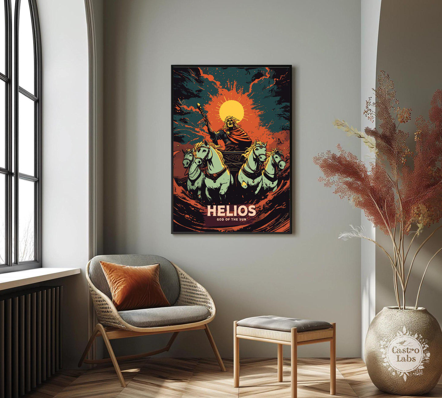 Helios God Poster, Greek God Helios