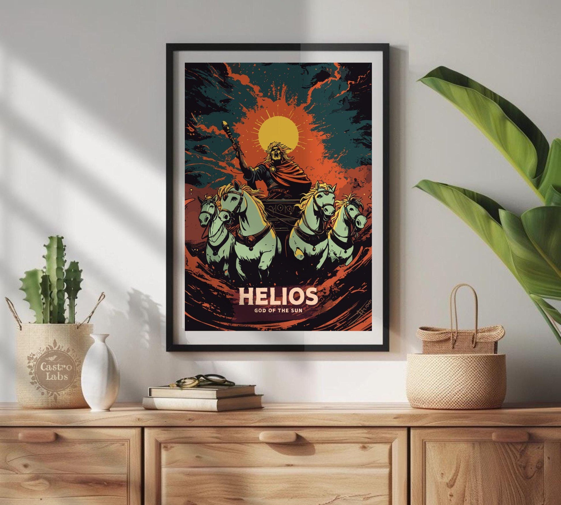 Helios God Poster, Greek God Helios