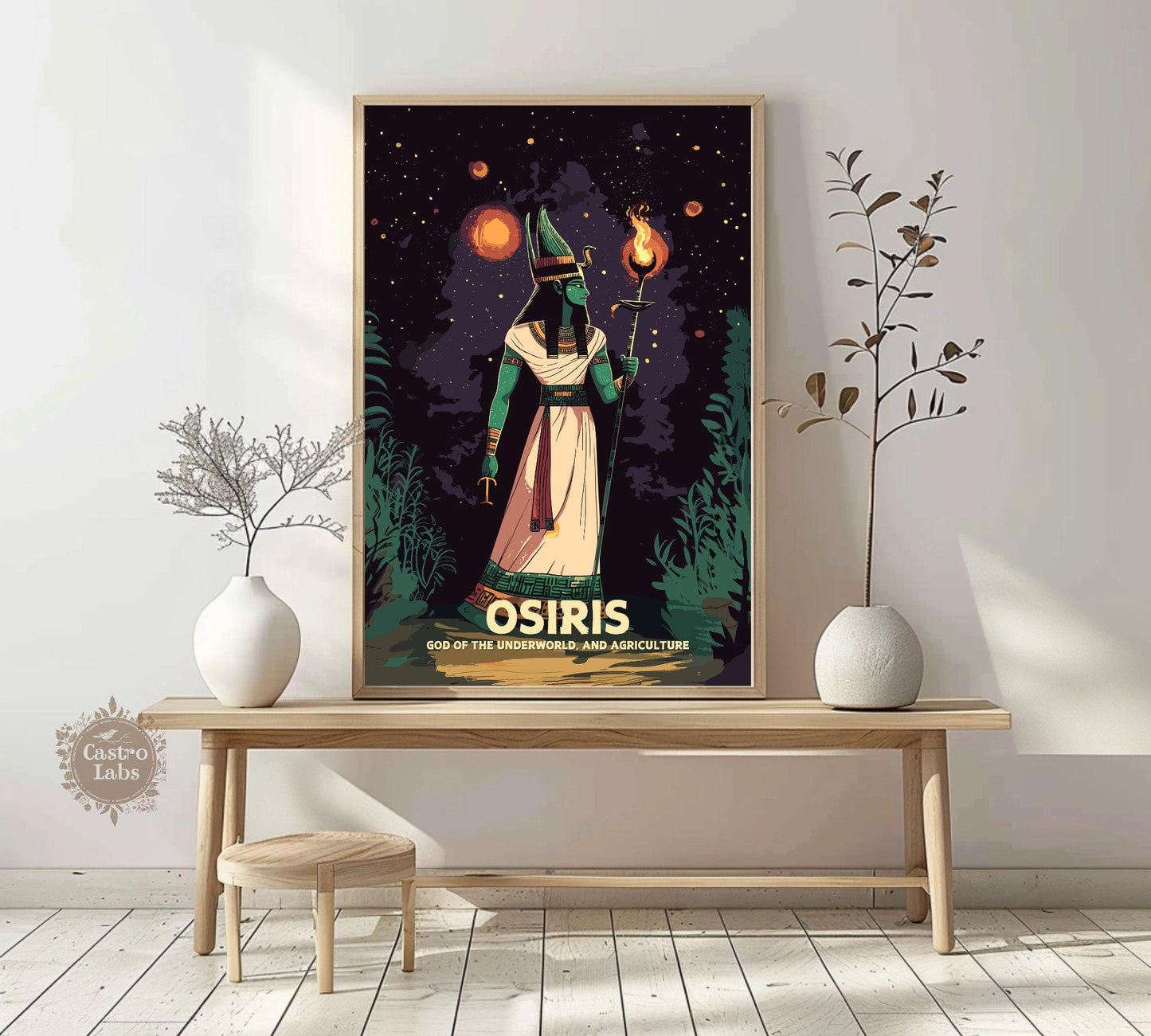 Osiris Poster, Egyptian God Osiris, Osiris God, Ancient Egypt Art, Egyptian Mythology Osiris, God of the underworld and Agriculture