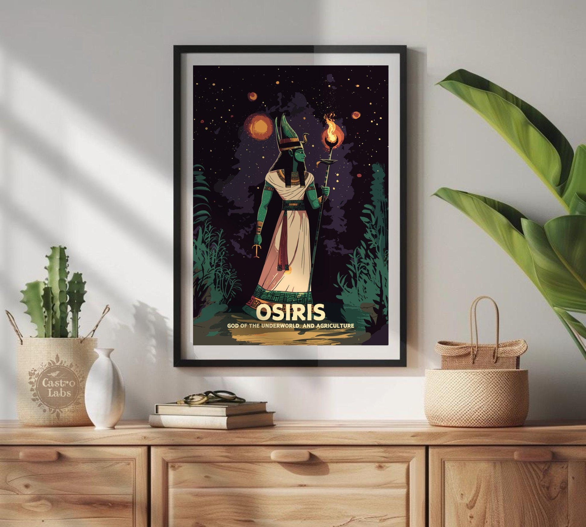 Osiris Poster, Egyptian God Osiris, Osiris God, Ancient Egypt Art, Egyptian Mythology Osiris, God of the underworld and Agriculture