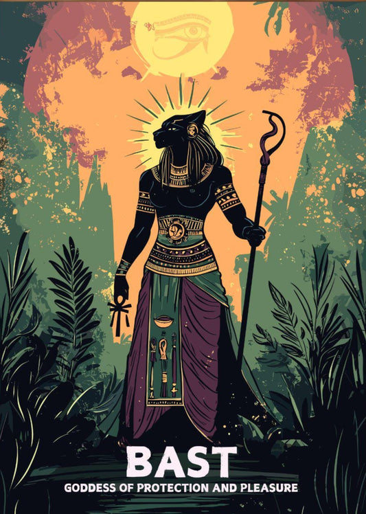 Bast Poster, Egyptian Goddess Bastet, Bast Goddess