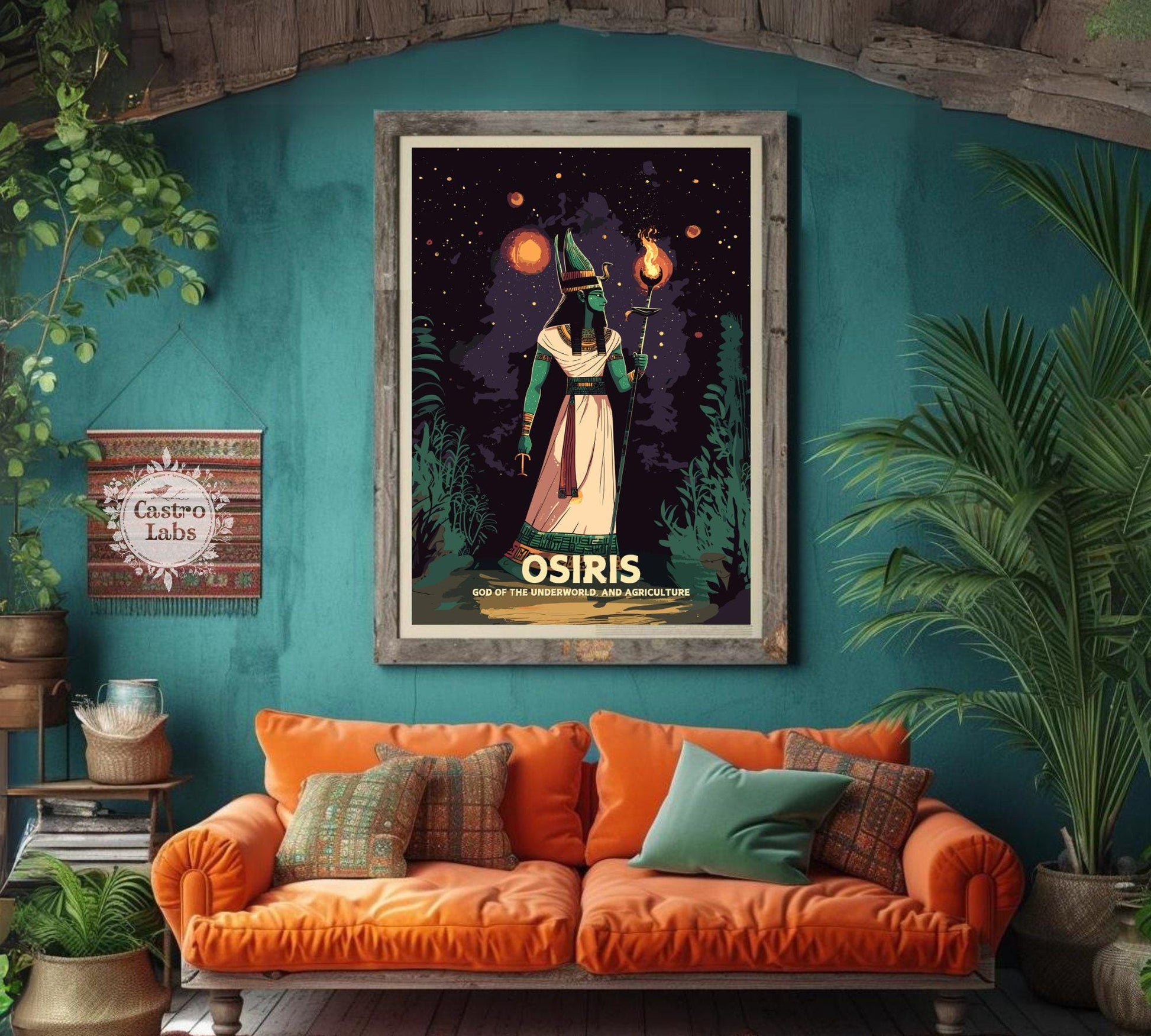 Osiris Poster, Egyptian God Osiris, Osiris God, Ancient Egypt Art, Egyptian Mythology Osiris, God of the underworld and Agriculture