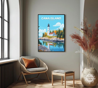 Cana Island Travel Poster, Cana Island Wall Art, Lake Michigan Photo Print, Cana Island Artwork, Home Décor, Wisconsin Poster