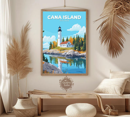 Cana Island Travel Poster, Cana Island Wall Art, Lake Michigan Photo Print, Cana Island Artwork, Home Décor, Wisconsin Poster