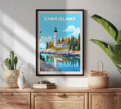Cana Island Travel Poster, Cana Island Wall Art, Lake Michigan Photo Print, Cana Island Artwork, Home Décor, Wisconsin Poster