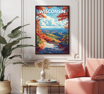 Wisconsin Travel Poster, Wisconsin Wall Art, Wisconsin Photo Print, Wisconsin Artwork, Home Décor, Wisconsin Poster