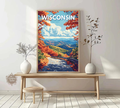 Wisconsin Travel Poster, Wisconsin Wall Art, Wisconsin Photo Print, Wisconsin Artwork, Home Décor, Wisconsin Poster