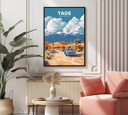 Taos Travel Poster, Taos New Mexico Wall Art, Taos Photo Print, Taos Artwork, Home Décor, New Mexico Poster, Taos Art, New Mexico Wall Art