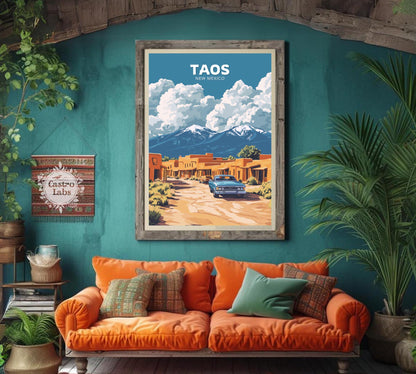 Taos Travel Poster, Taos New Mexico Wall Art, Taos Photo Print, Taos Artwork, Home Décor, New Mexico Poster, Taos Art, New Mexico Wall Art