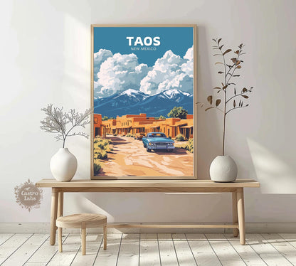 Taos Travel Poster, Taos New Mexico Wall Art, Taos Photo Print, Taos Artwork, Home Décor, New Mexico Poster, Taos Art, New Mexico Wall Art