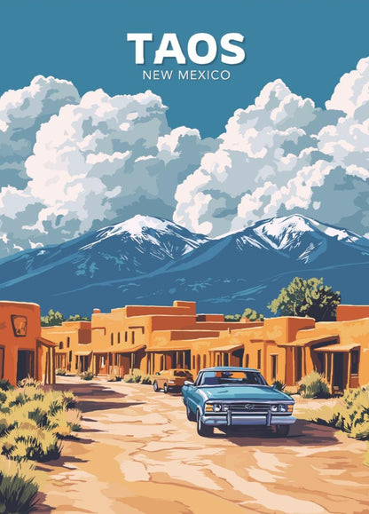Taos Travel Poster, Taos New Mexico Wall Art, Taos Photo Print, Taos Artwork, Home Décor, New Mexico Poster, Taos Art, New Mexico Wall Art