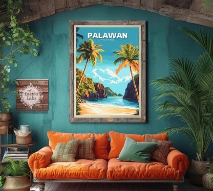 Palawan Poster, Palawan Travel Poster, Palawan Artwork, Home Décor, Palawan Painting, Philippines Poster,, Philippines Wall Art, Palawan