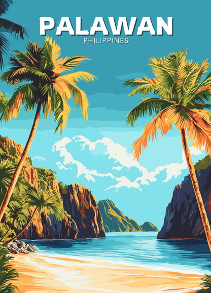 Palawan Poster, Palawan Travel Poster, Palawan Artwork, Home Décor, Palawan Painting, Philippines Poster,, Philippines Wall Art, Palawan