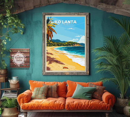 Koh Lanta Poster, Koh Lanta Travel Poster, Koh Lanta Artwork, Home Décor, Koh Lanta Painting, Thailand  Poster, Thailand Wall Art, Lanta Art