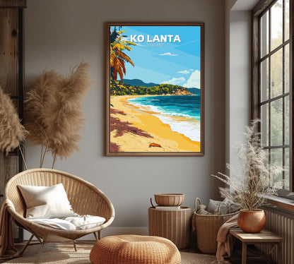Koh Lanta Poster, Koh Lanta Travel Poster, Koh Lanta Artwork, Home Décor, Koh Lanta Painting, Thailand  Poster, Thailand Wall Art, Lanta Art