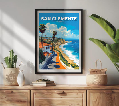 San Clemente Poster, San Clemente Travel Poster, San Clemente Artwork, Home Décor, San Clemente Print,, California Poster, Orange County Art