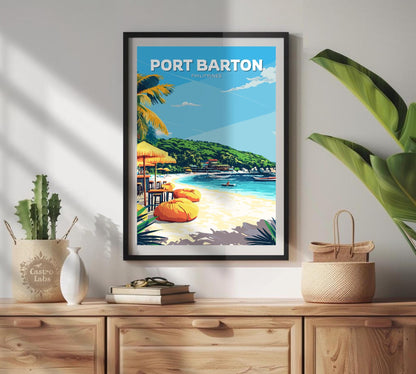 Port Barton Poster, Port Barton Travel Poster, Port Barton Artwork, Home Décor, Philippines Poster, Philippines Wall Art, Palawan