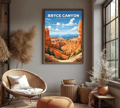 Bryce Canyon Travel Poster, Bryce Canyon Wall Art, Bryce Canyon Print, Bryce Canyon Artwork, Home Décor, Bryce Canyon National Park