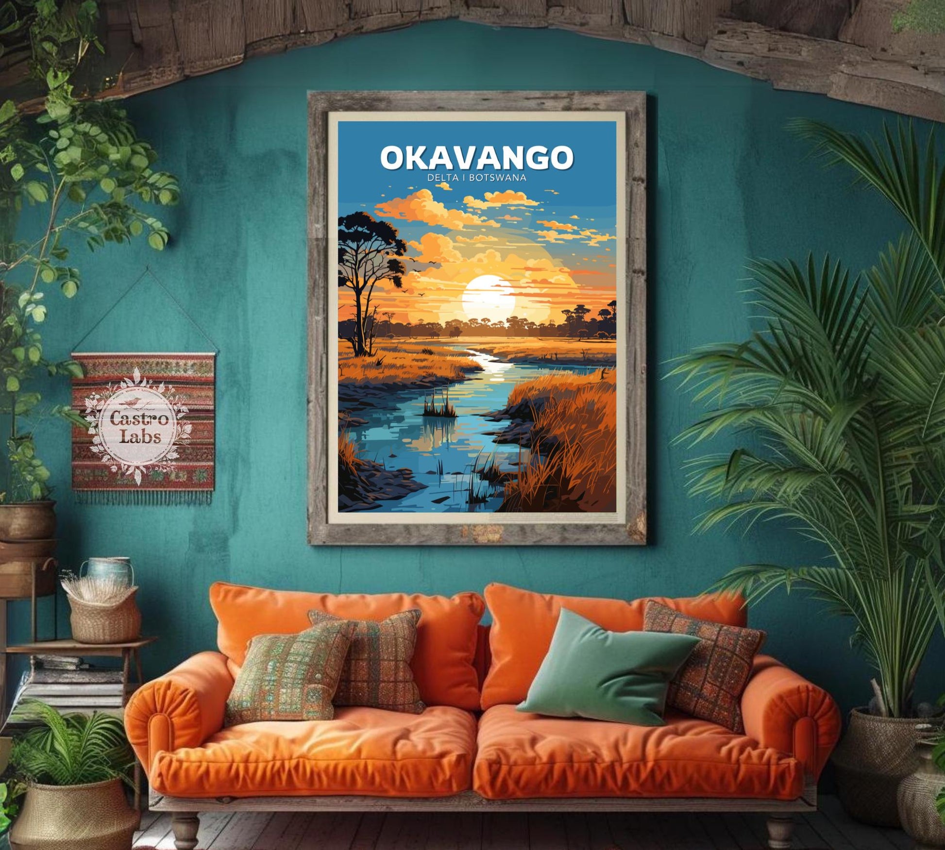 Okavango Travel Poster,  Okavango Delta National Park Wall Art, Okavango Park, Africa National Parks Poster, Home Décor, Botswana Poster