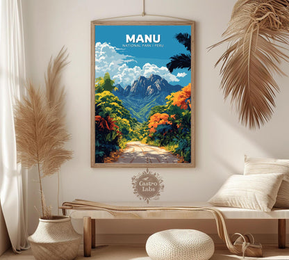 Manu Travel Poster, Parque Nacional del Manu Poster, Manu National park, Peru Poster, Home Décor, Peru National park, National park poster
