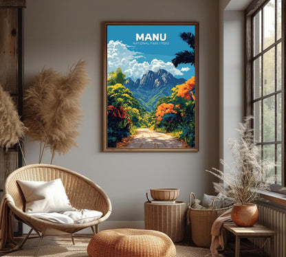 Manu Travel Poster, Parque Nacional del Manu Poster, Manu National park, Peru Poster, Home Décor, Peru National park, National park poster