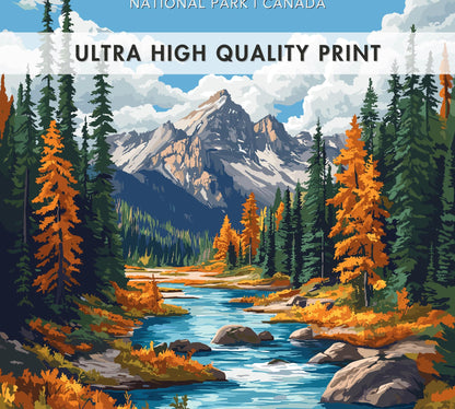 Jasper Travel Poster,  Jasper National Park Print, Jasper Park, Canada National Park Poster, Home Décor, Alberta Poster, Canadian Rockies