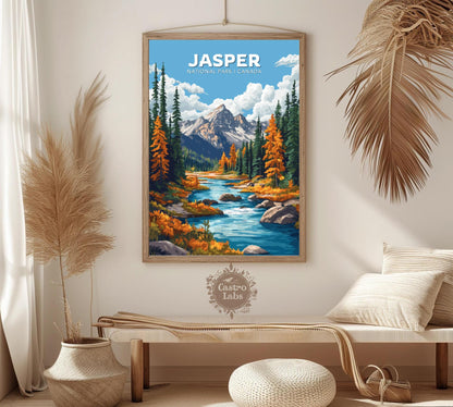 Jasper Travel Poster,  Jasper National Park Print, Jasper Park, Canada National Park Poster, Home Décor, Alberta Poster, Canadian Rockies
