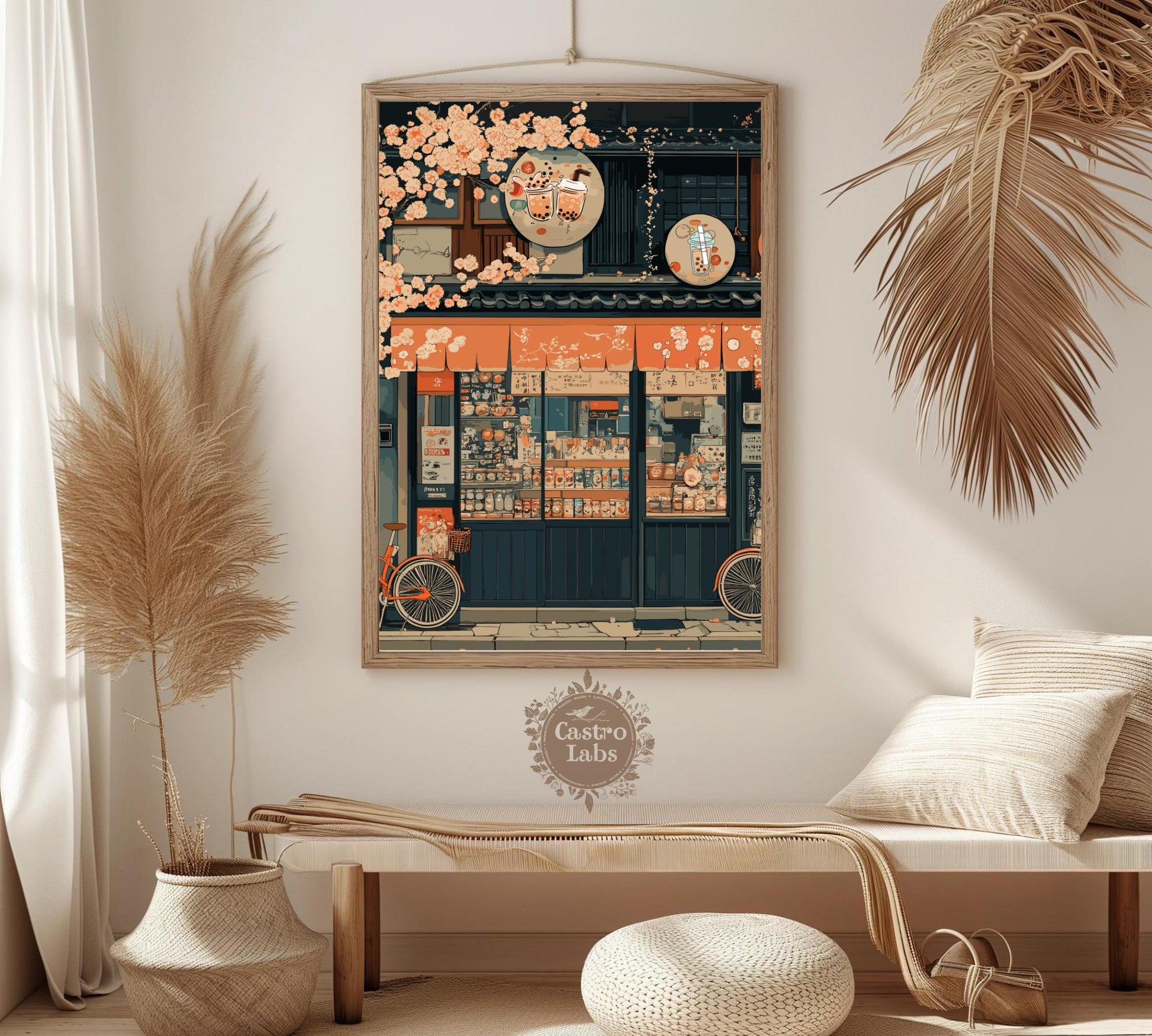 Bubble Tea Shop Poster,  Bubble Tea Shop Japan Print, Bubble Tea Shop Tokyo, Bubble Tea Poster, Home Décor, Boba Tea Art, Japanese Boba Poster, Bubble Tea Shop Art