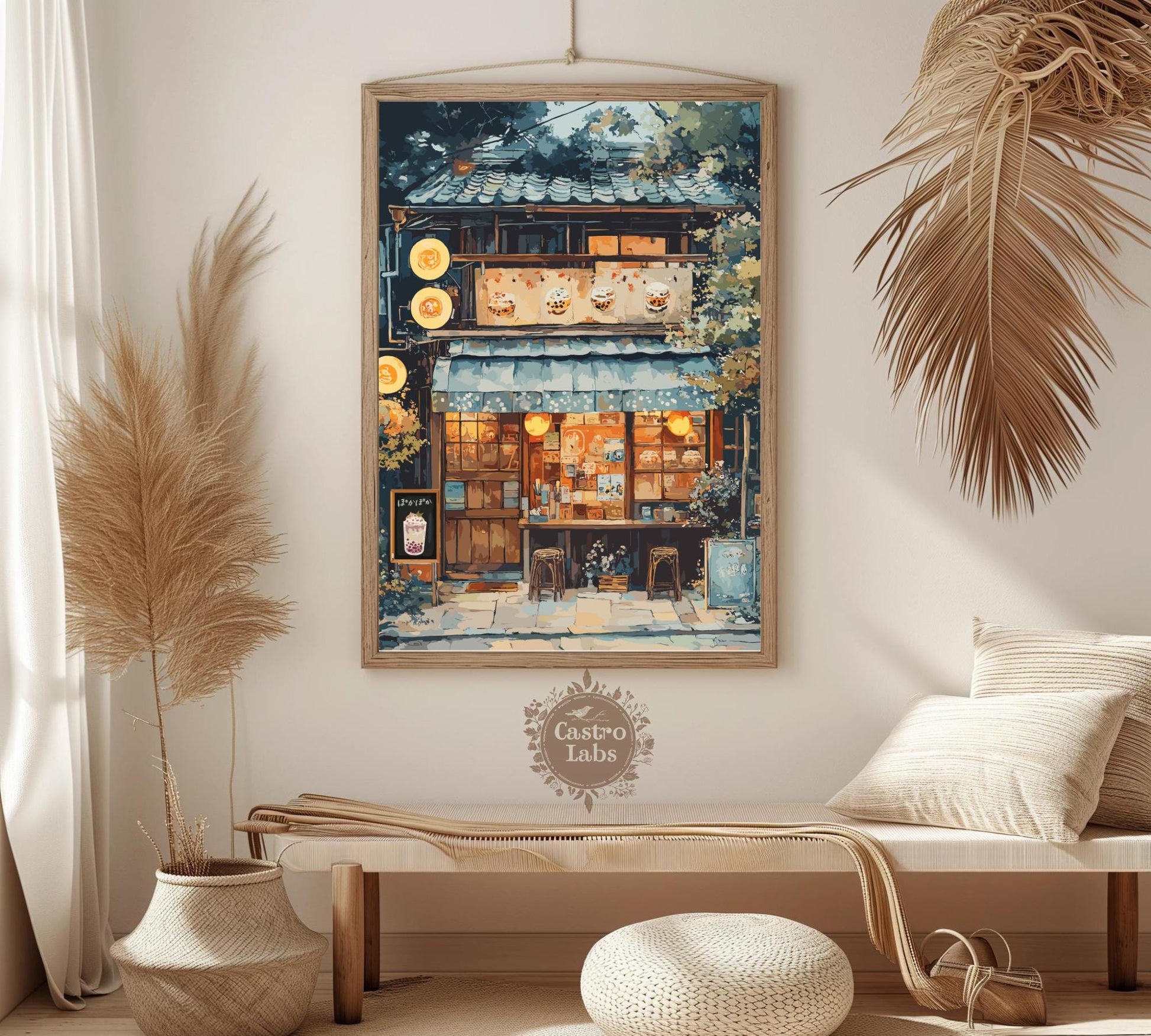 Bubble Tea Shop Print,  Bubble Tea Shop Japan Poster, Bubble Tea Shop Tokyo, Bubble Tea Art, Home Décor, Boba Tea Art, Japanese Boba Poster, Bubble Tea Shop Art