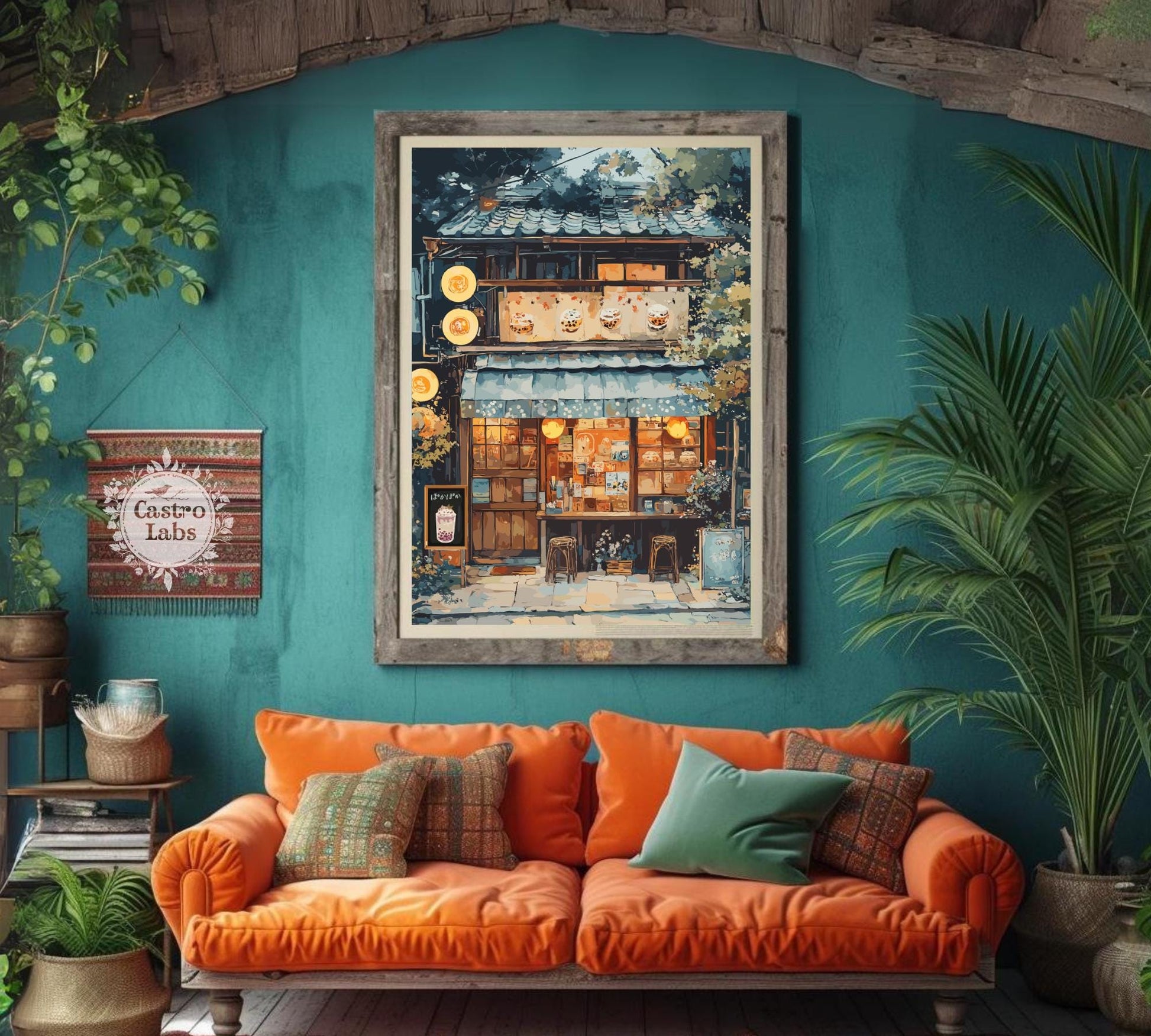 Bubble Tea Shop Print,  Bubble Tea Shop Japan Poster, Bubble Tea Shop Tokyo, Bubble Tea Art, Home Décor, Boba Tea Art, Japanese Boba Poster, Bubble Tea Shop Art
