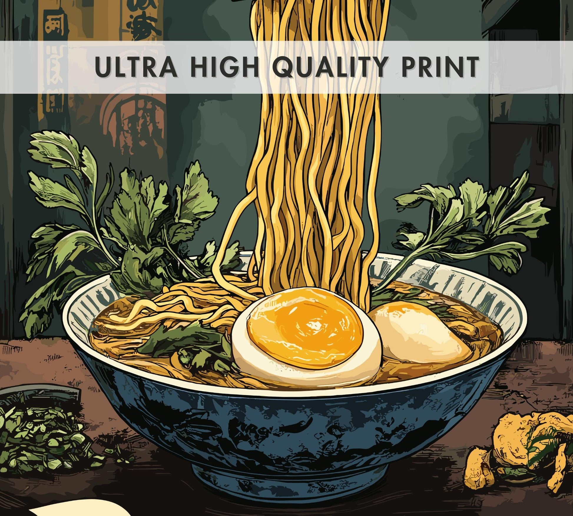 Ramen Print,  Ramen Poster, Noodles Poster, Ramen Noodles Poster, Home Décor, Spicy Noodles Art, Cup Ramen Print, Ramen Bowl Poster