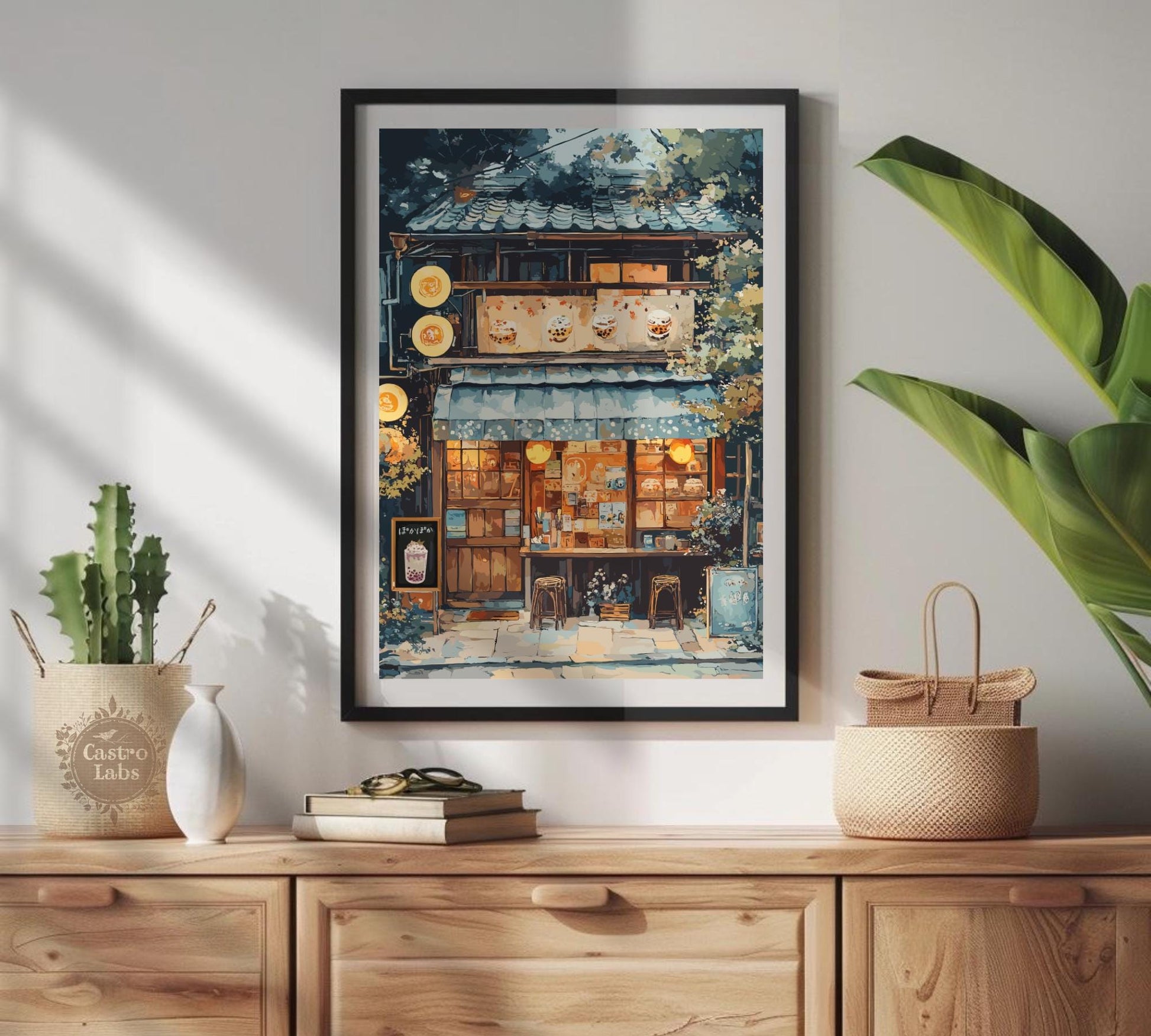 Bubble Tea Shop Print,  Bubble Tea Shop Japan Poster, Bubble Tea Shop Tokyo, Bubble Tea Art, Home Décor, Boba Tea Art, Japanese Boba Poster, Bubble Tea Shop Art