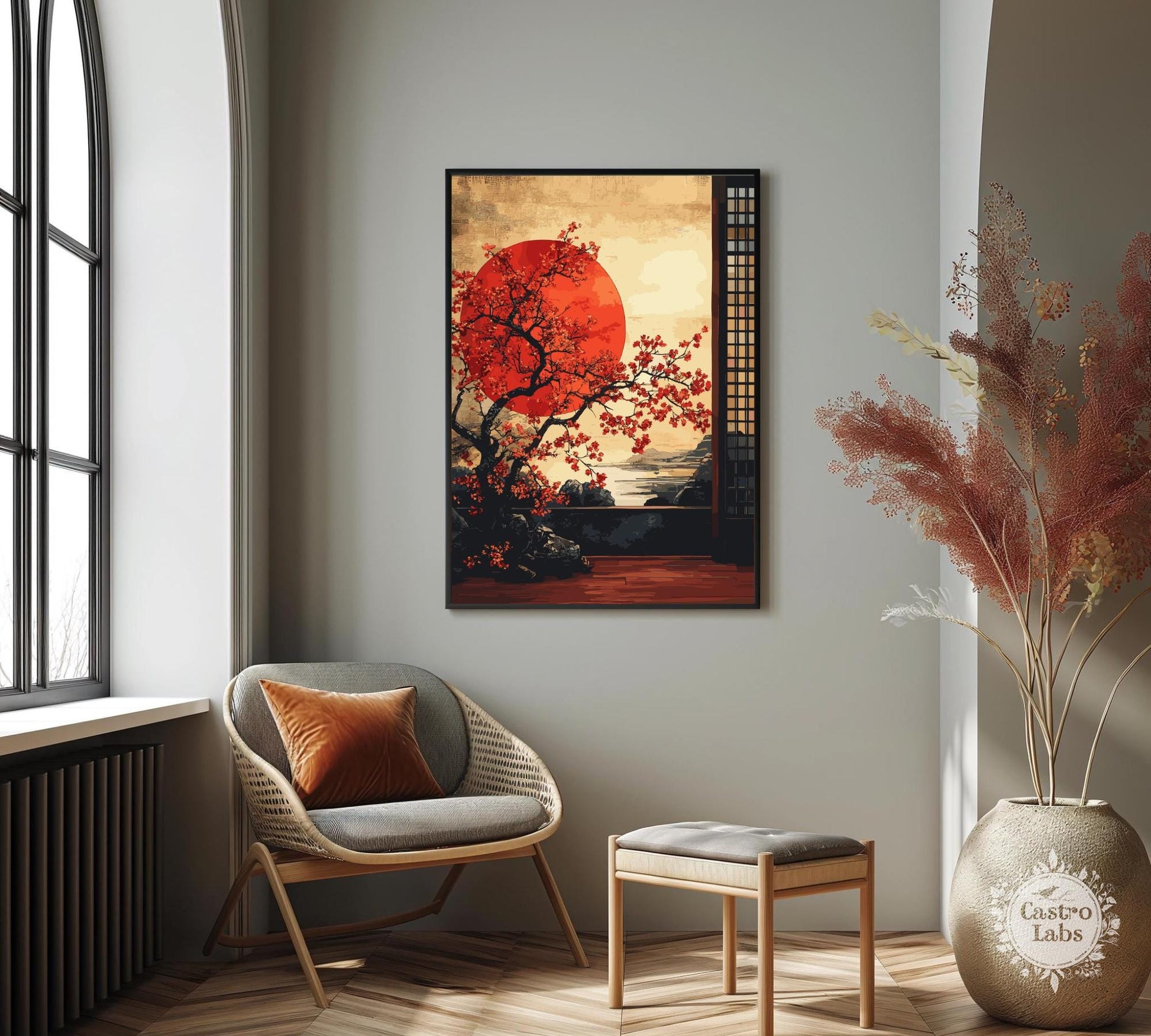 Zen Garden Poster,  Zen Garden Print, Japanese Garden Poster, Japanese dry garden Print, Home Décor, Japanese rock garden Poster, Zen Garden, Japandi