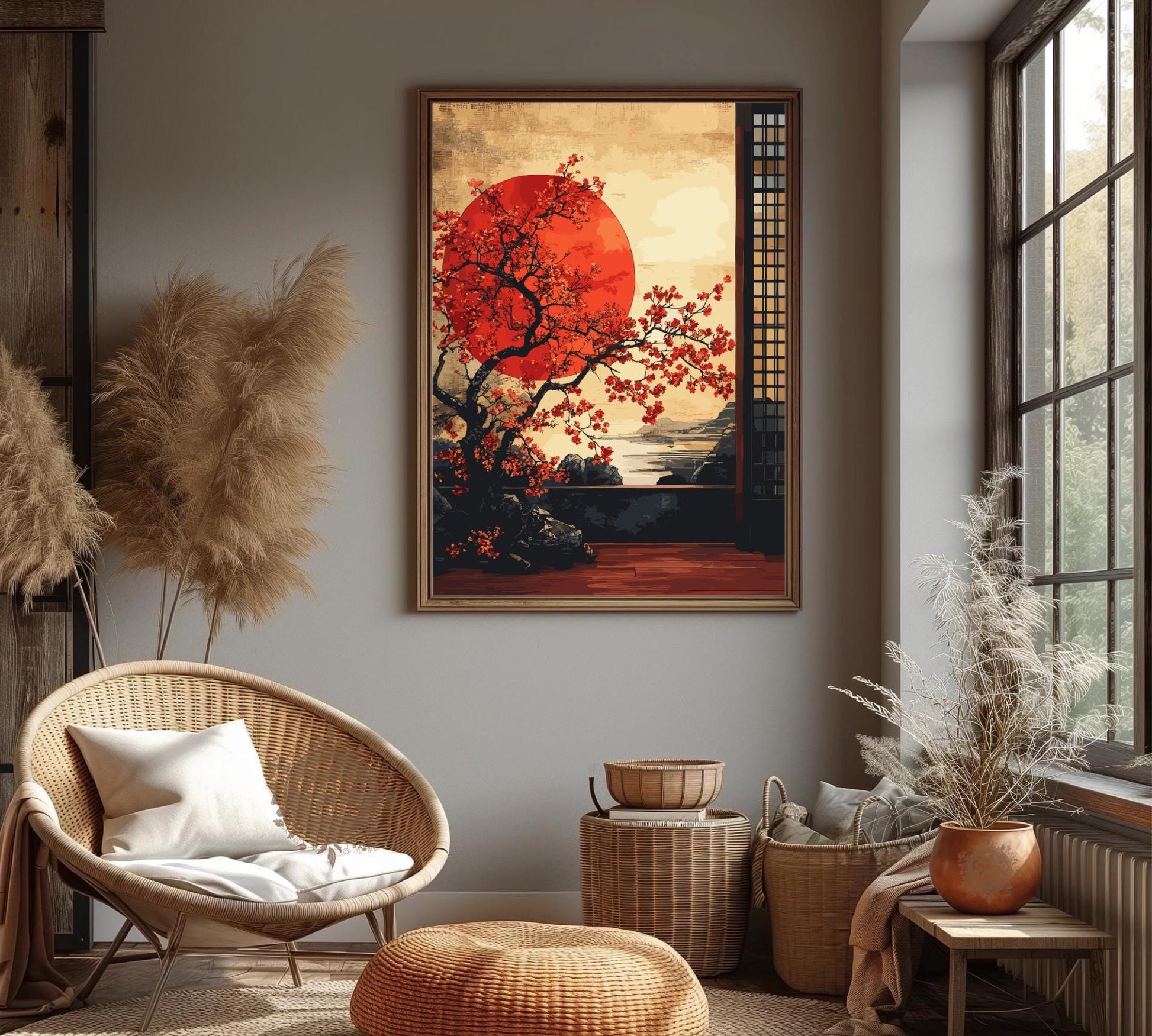 Zen Garden Poster,  Zen Garden Print, Japanese Garden Poster, Japanese dry garden Print, Home Décor, Japanese rock garden Poster, Zen Garden, Japandi