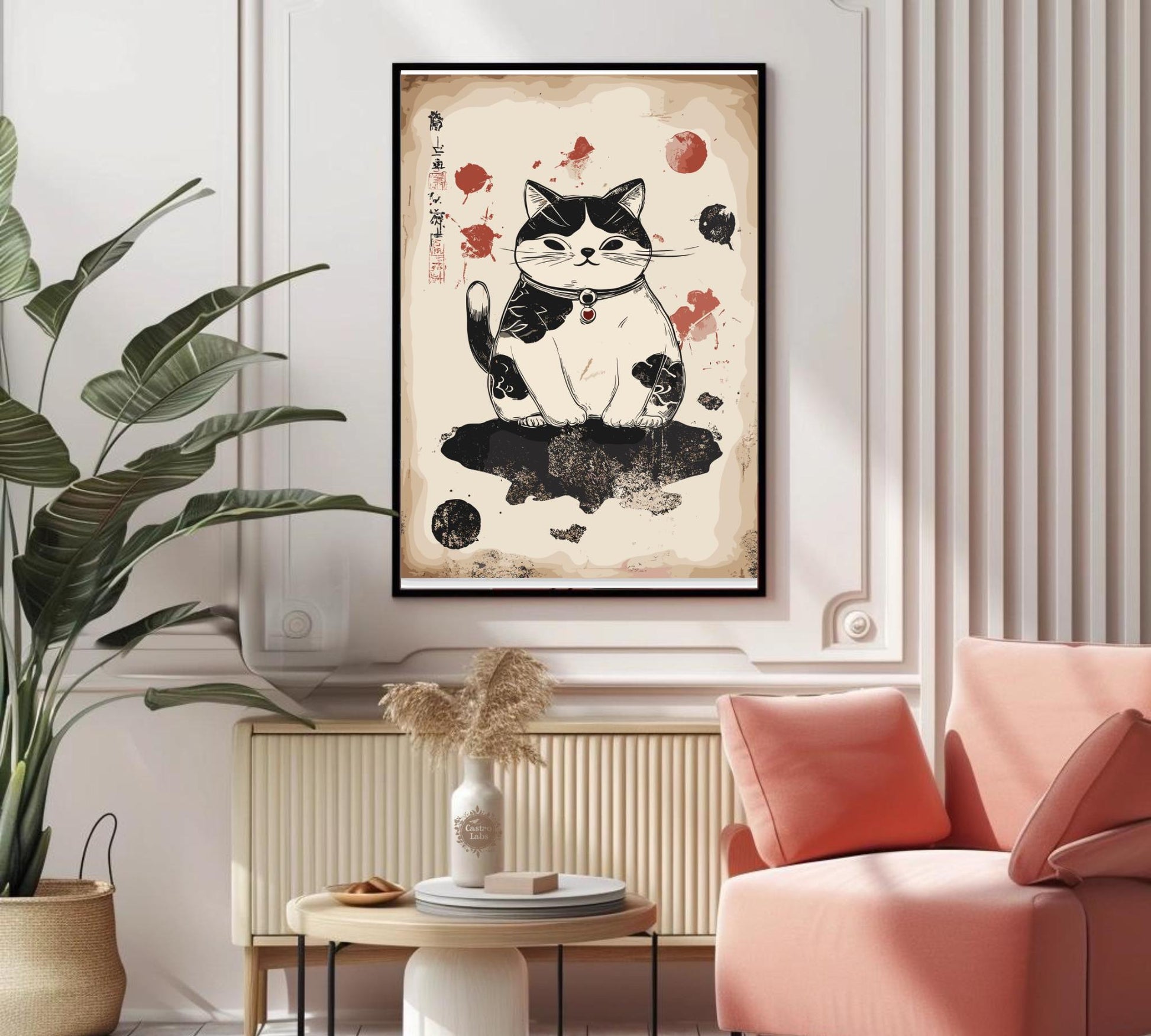Japanese Cat Poster, Cat Japan Poster, Cat Poster,  Poster, Home Décor, Matcha Tea Poster, Maneki Neko Poster, Japanese Bobtail Cat Poster