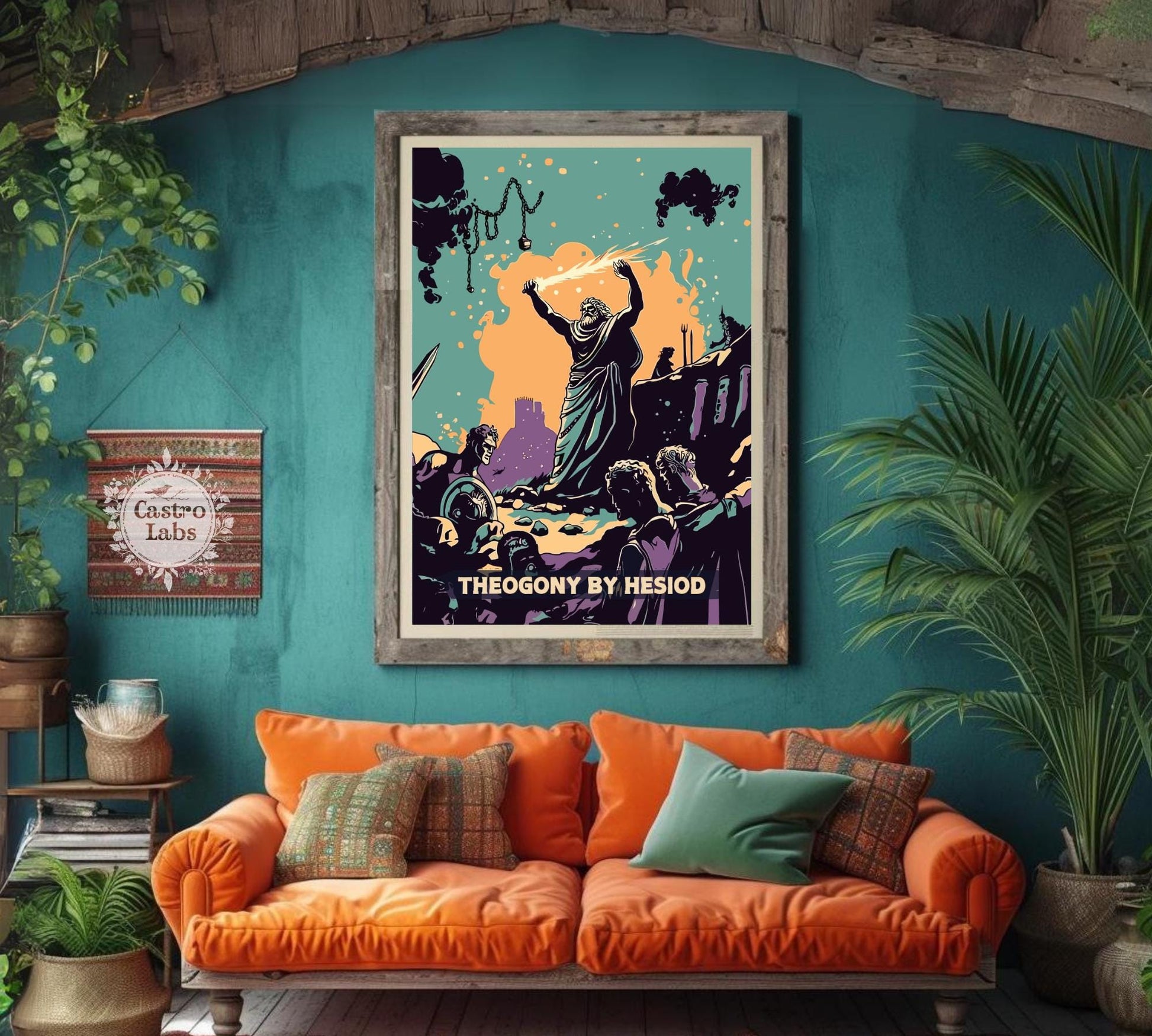 Theogony by Hesiod Poster, Theogony Poem by Hesiod, Greek Mythology, Theogony Poster, Ancient Greek Art, Hesiod