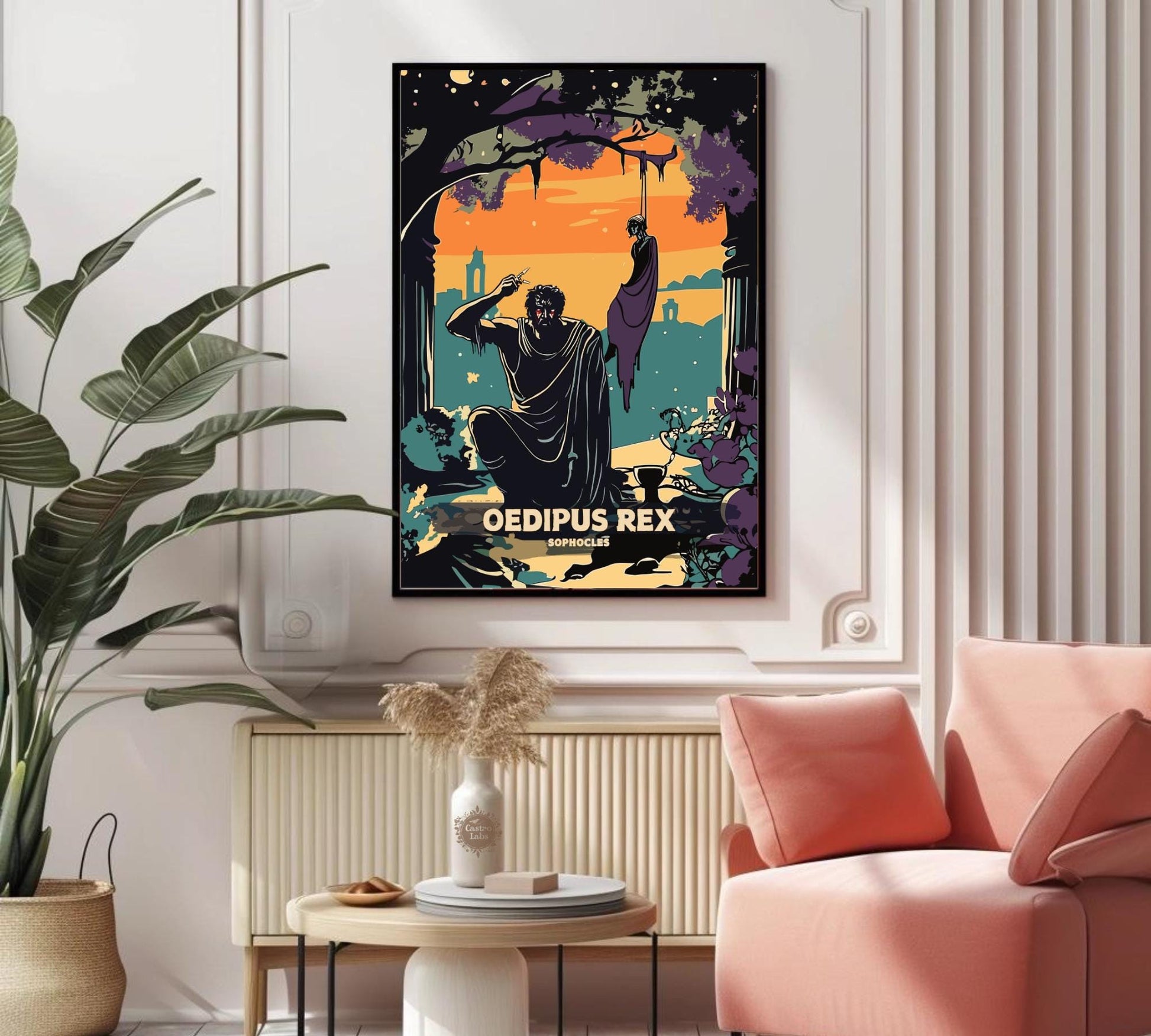 Oedipus Rex Poster, Oedipus Tyrannus Poster, Greek Mythology, Oedipus the King Poster, Ancient Greek Art, Athenian tragedy by Sophocles Art
