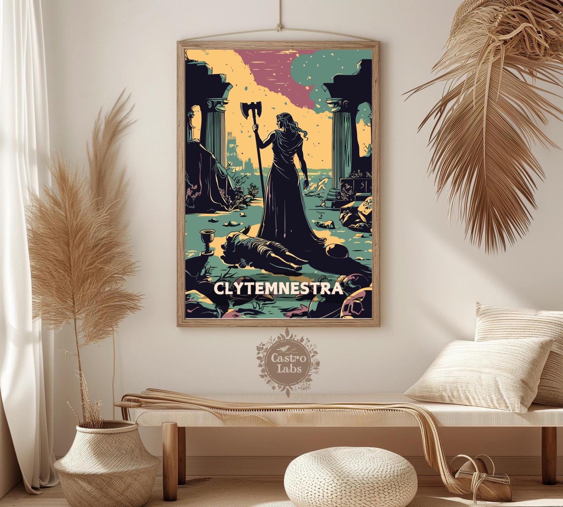 Clytemnestra Poster, Clytemnestra Wall Art, Greek Mythology, Ancient Greek Art, Greek Tragedy, Agamemnon, Helen of Sparta, Clytemnestra Print