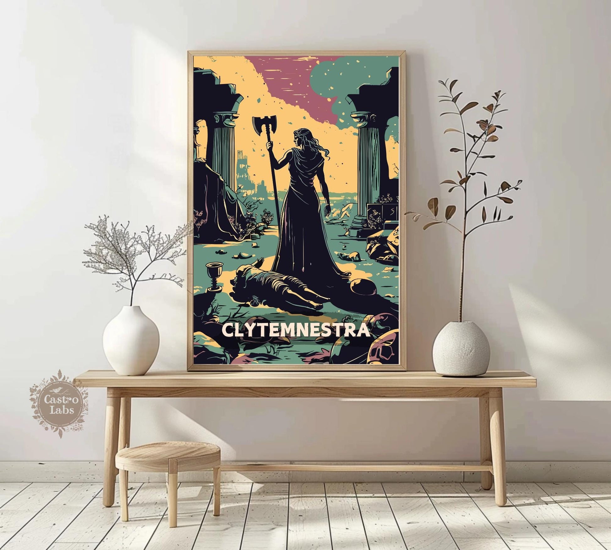 Clytemnestra Poster, Clytemnestra Wall Art, Greek Mythology, Ancient Greek Art, Greek Tragedy, Agamemnon, Helen of Sparta, Clytemnestra Print