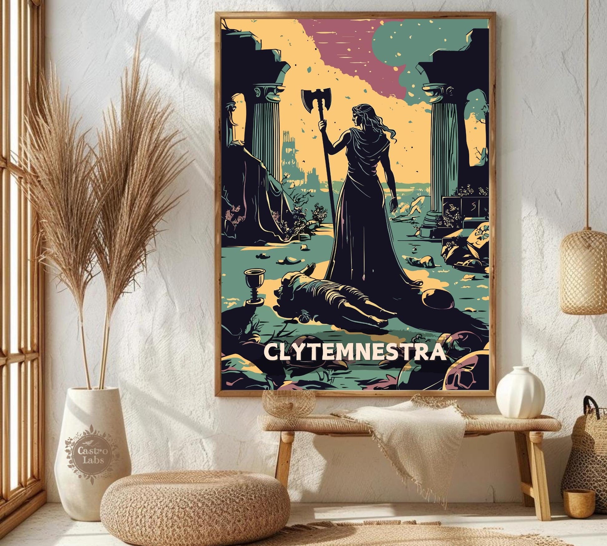 Clytemnestra Poster, Clytemnestra Wall Art, Greek Mythology, Ancient Greek Art, Greek Tragedy, Agamemnon, Helen of Sparta, Clytemnestra Print