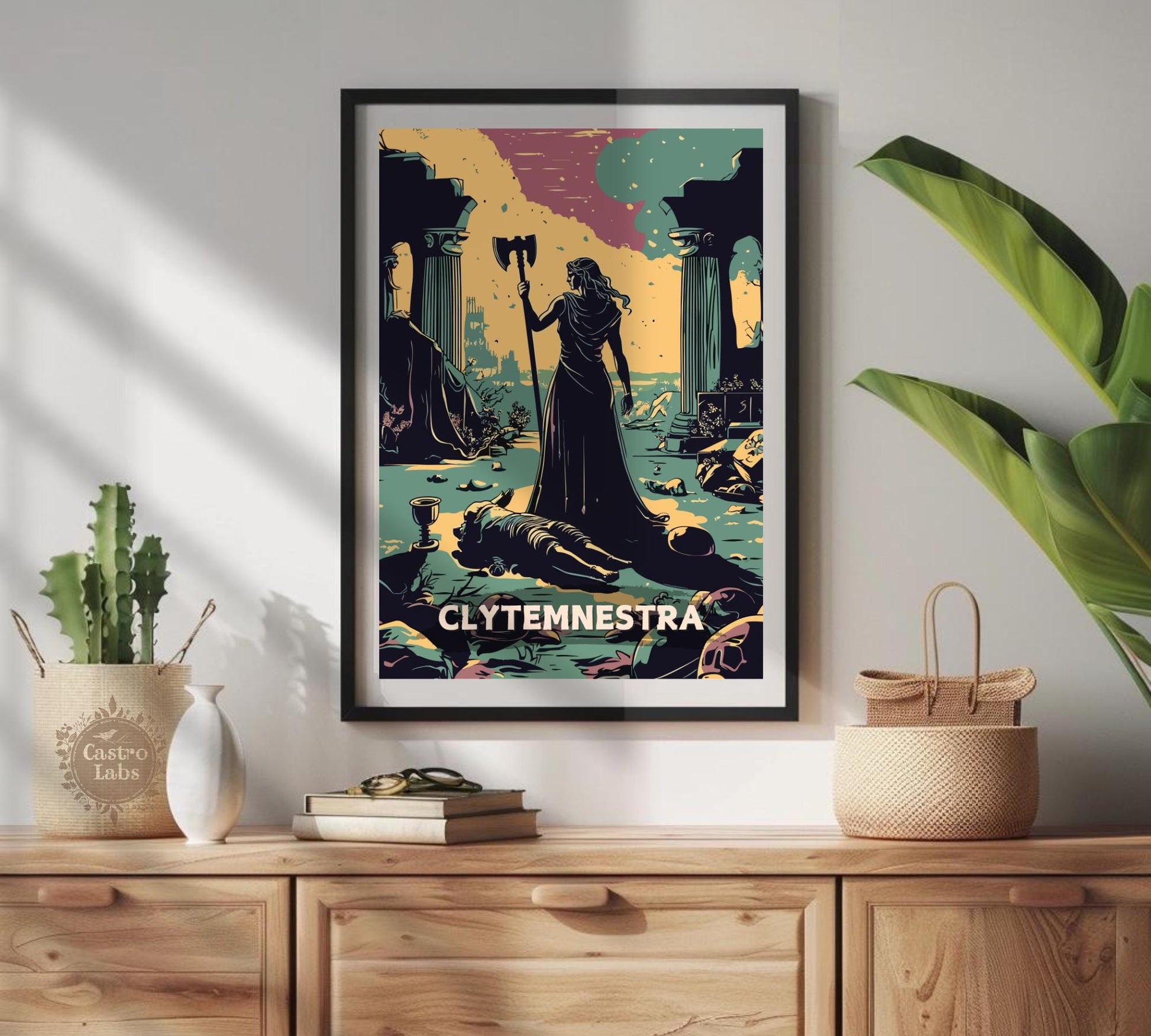 Clytemnestra Poster, Clytemnestra Wall Art, Greek Mythology, Ancient Greek Art, Greek Tragedy, Agamemnon, Helen of Sparta, Clytemnestra Print