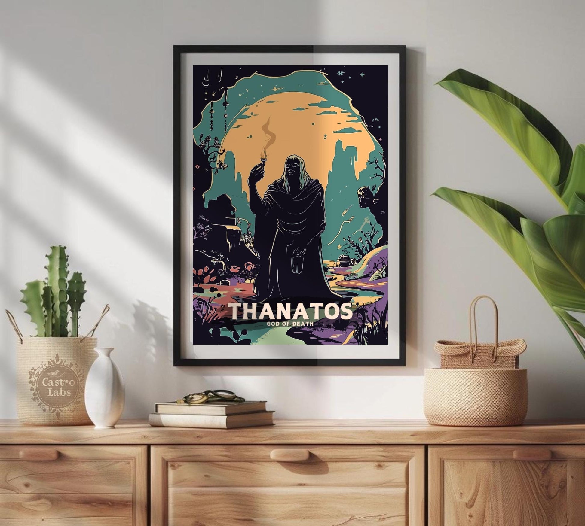Thanatos God Poster, Greek God Thanatos, God of Death, Greek Mythology, Ancient Greek Art, Olympian Gods Fineart, Thanatos Poster