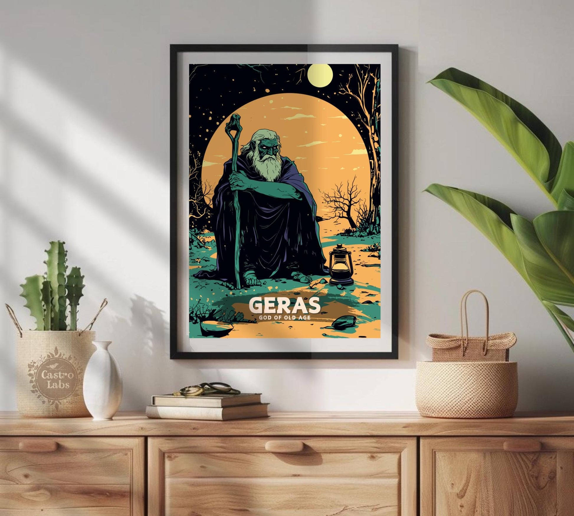 Geras God Poster, Greek God Geras, God of Old Age, Greek Mythology, Ancient Greek Art, Geras God Artwork, Hellenism, Age of mythology,