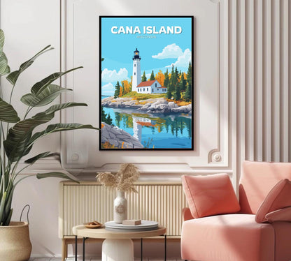 Cana Island Travel Poster, Cana Island Wall Art, Lake Michigan Photo Print, Cana Island Artwork, Home Décor, Wisconsin Poster