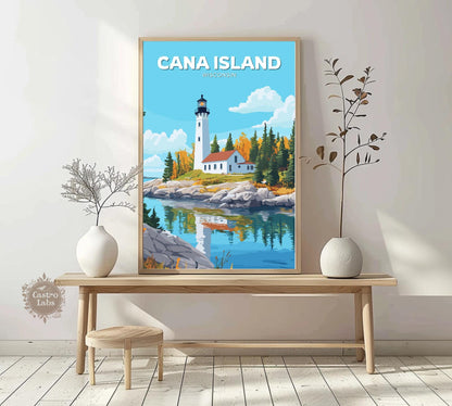 Cana Island Travel Poster, Cana Island Wall Art, Lake Michigan Photo Print, Cana Island Artwork, Home Décor, Wisconsin Poster